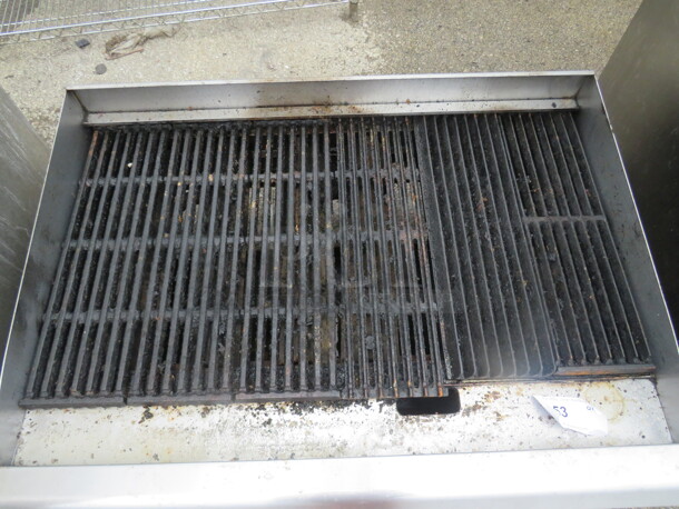 One CPG Natural Gas Charbroiler. 36X27X16. Unable To Test. - Image 2 of 2