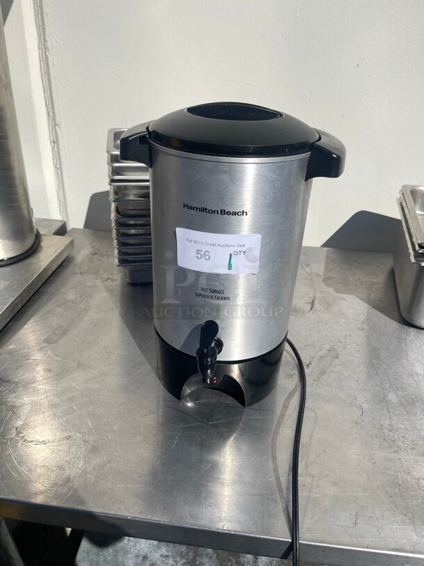 Hamilton Beach 45 Cup Coffee Urn and Hot Beverage Dispenser, Silver NSF 