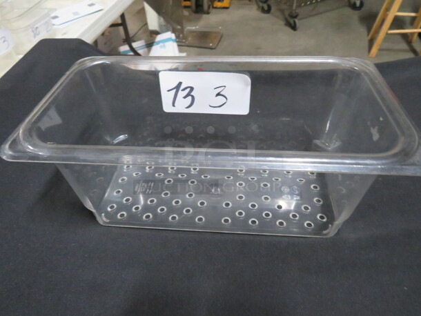 1/3 Size 6 Inch Deep Perforated Food Storage Container. 3XBID