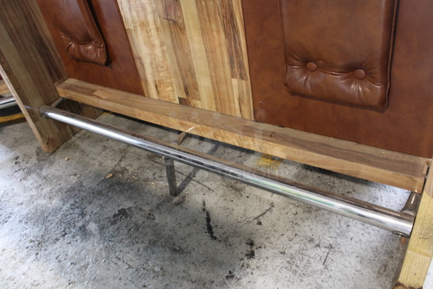 Wooden Bar w/ Foot Rail. 63.5x20x40.5 - Image 3 of 4