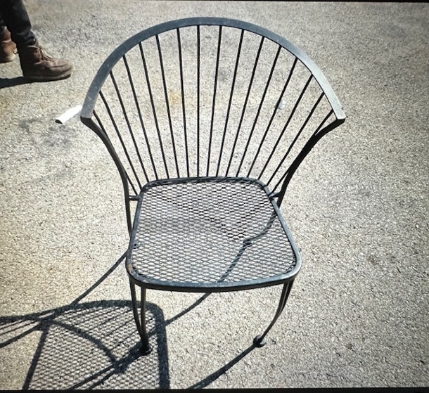 Black Metal Patio Chair. 3XBID