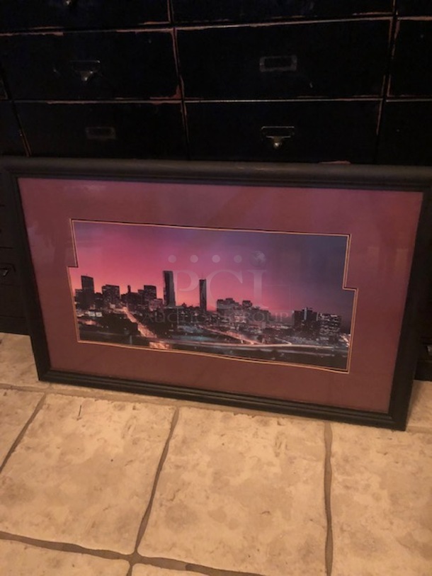 One Skyline Framed Picture. 33X20.5