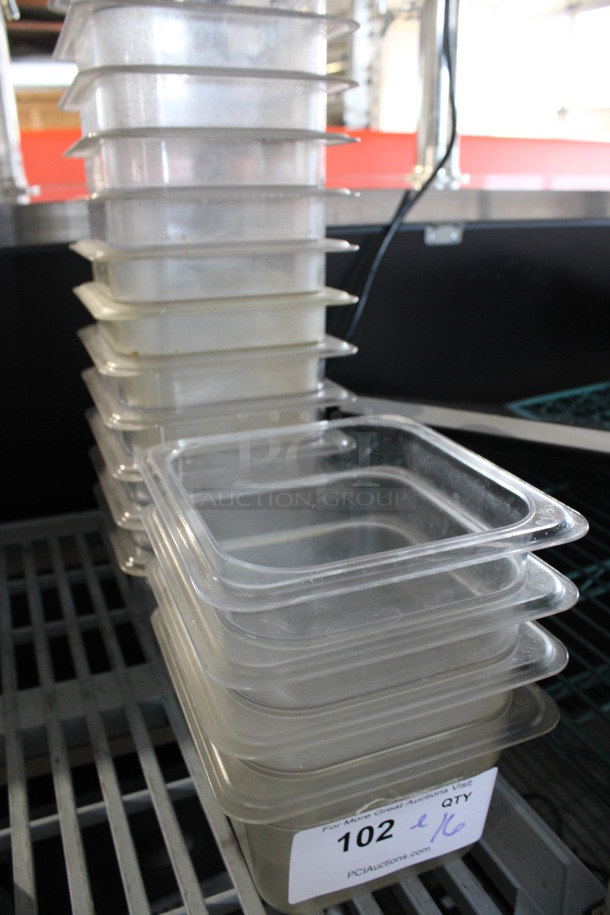 ALL ONE MONEY! Lot of 16 Poly Clear 1/6 Size Drop In Bins! 1/6x4 - Image 3 of 3