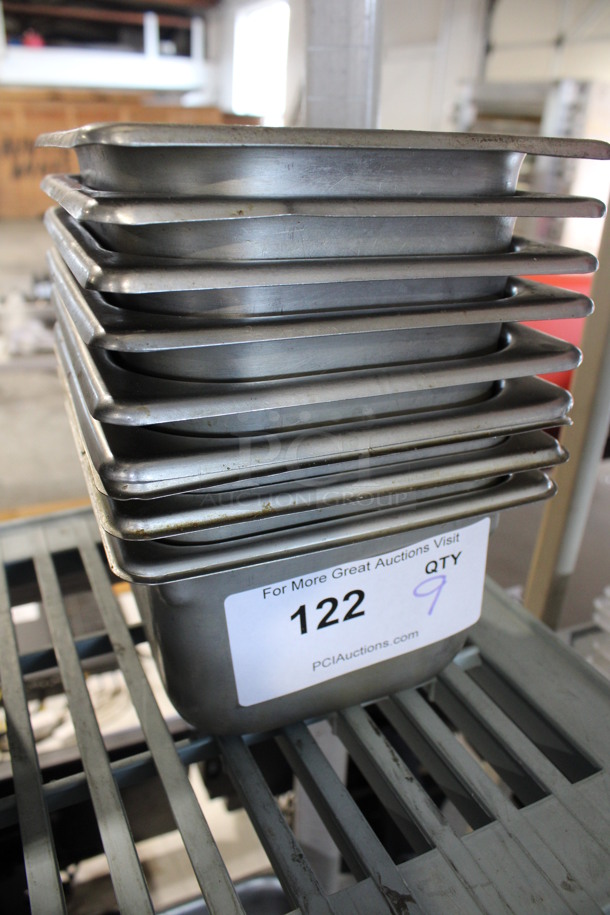 9 Stainless Steel 1/6 Size Drop In Bins. 1/6x4. 9 Times Your Bid! - Image 3 of 3