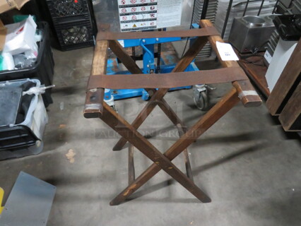 One Wooden Tray Stand.