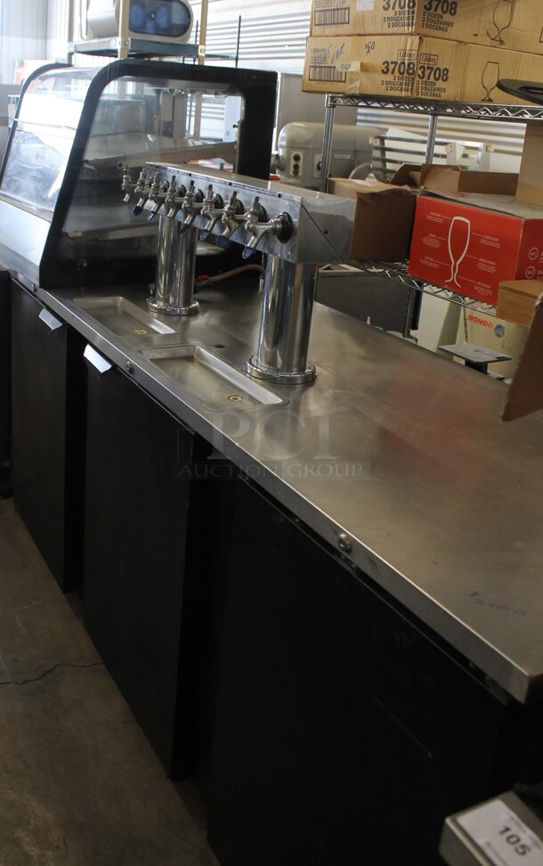 Beverage Air DD94-1-B Metal Commercial Direct Draw Kegerator w/ 8 Tap Beer Tower. 115 Volts, 1 Phase. Tested and Working!