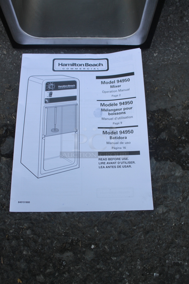 LIKE NEW! Hamilton Beach 94950 Stainless Steel Commercial Countertop Mix 'N Chill Heavy-Duty Frozen Dessert Mixer. 120 Volts, 1 Phase. Unit Has Only Been Used a Few Times! Tested and Working!  - Image 6 of 8