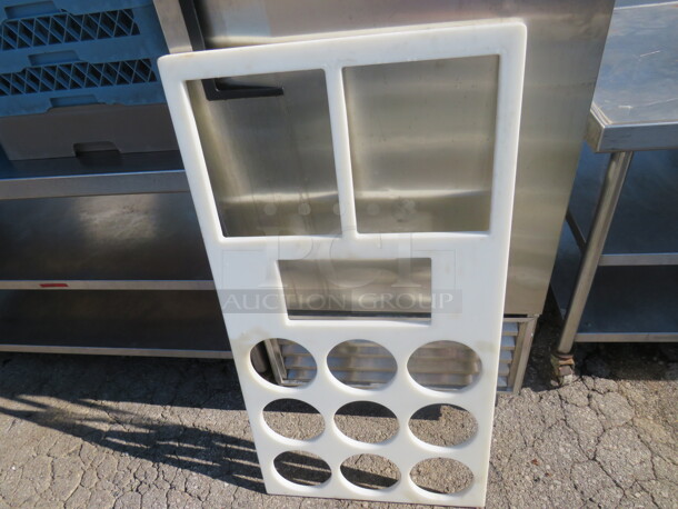 One Poly Adapter Plate With 2-1/2 Size Pans, 9 Round Holes, And 1-12X6 Cut out. 44X23 - Image 1 of 1