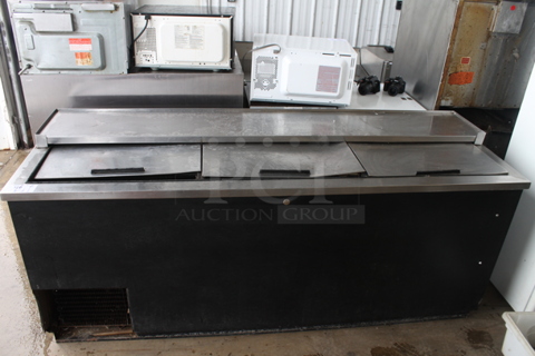 Beverage Air DW79 Stainless Steel Commercial Back Bar Bottle Cooler w/ 3 Sliding Lids. 115 Volts, 1 Phase. Tested and Working!