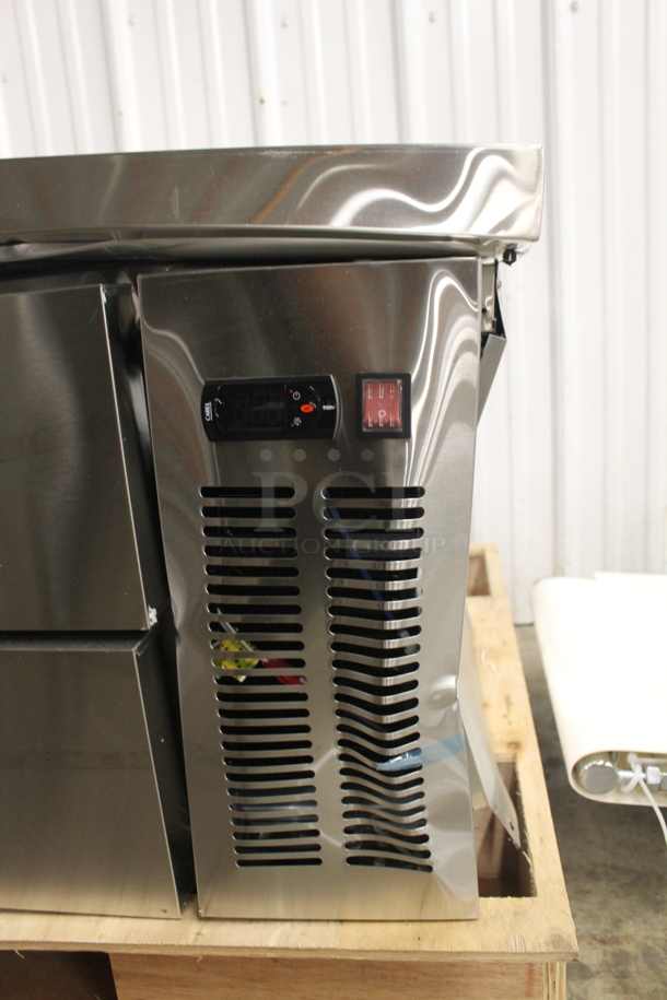 BRAND NEW SCRATCH AND DENT! Avantco 178CBE60HC Commercial Stainless Steel Electric Two Drawer Refrigerated Chef Base. 115V. Tested And Working!  - Image 2 of 9