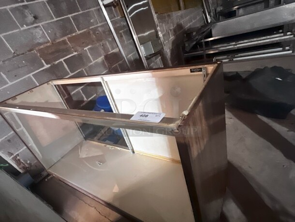 Glass Display Case, Top Glass Broke/Missing. Cabinet Sides Need Repaired  - Image 2 of 2
