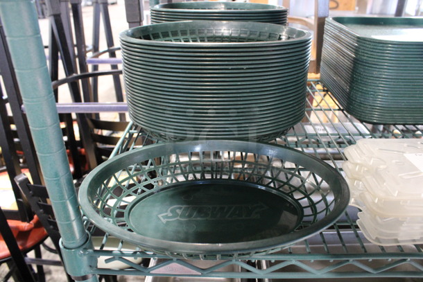 26 Green Poly Oval Food Trays. 12x9.5x2. 26 Times Your Bid! - Image 1 of 3