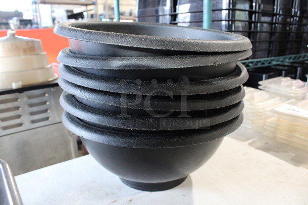6 Black Poly Bowls. 12.5x12.5x6. 6 Times Your Bid! - Image 2 of 3