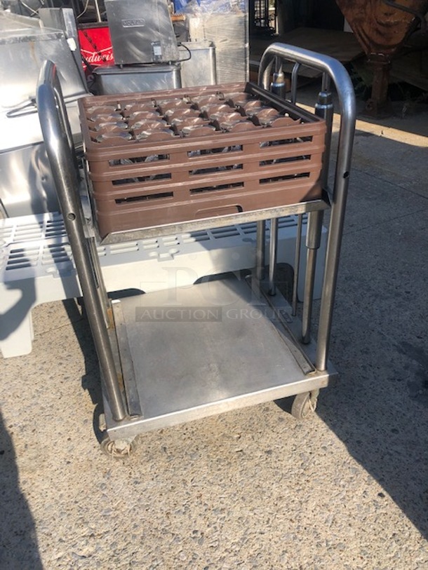 One Stainless Steel Shellymatic Dish Rack Transport On Casters. NO DISHRACKS INCLUDED!