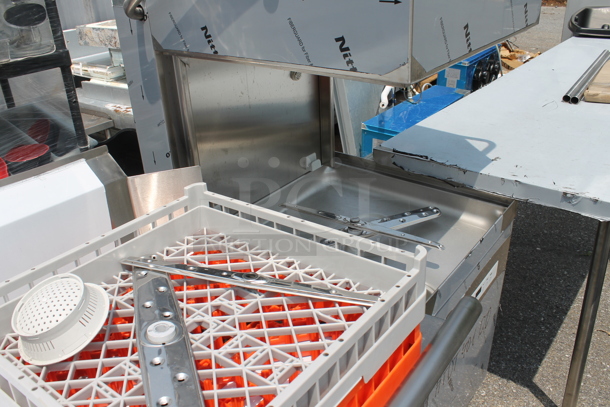 BRAND NEW SCRATCH AND DENT! 2023 Main Street Equipment 541HTDT401 Stainless Steel Straight Pass Through Single Rack High-Temperature Dishwasher with Booster Heater and Regency Left Side Clean Side Dishwasher Table. 208-240 Volts, 1 Phase. - Image 10 of 12