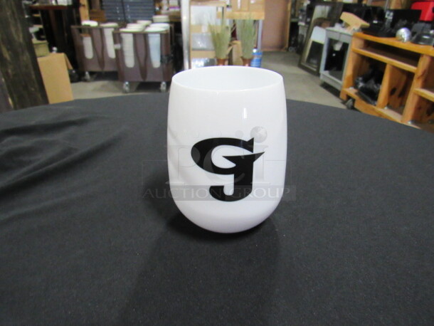 NEW symGlass Pubware 12oz Stemless Wine Glass With The George Jones Logo. These Are Unbreakable And Dishwasher, Microwave And Freezer Safe. $11.75 each. 12XBID 