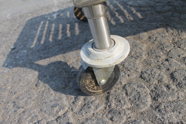 2 Commercial Stainless Steel Dunnage Racks With Stainless Steel Top On Commercial Casters.  - Image 4 of 4