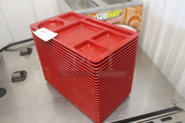 ALL ONE MONEY! Lot of 26 Red Poly Multi Compartment Food Trays. - Image 3 of 3