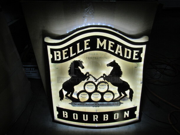 One 17X18 WORKING RARE Belle Meade Bourbon Light.  - Image 1 of 3