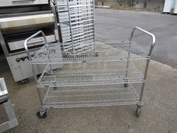 One Metro Shelf Cart With 3 Shelves On Casters. 48X24X39