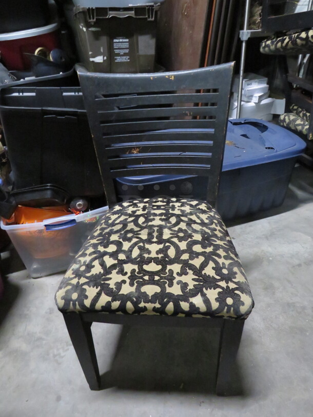 Black Wooden Chair With Cushioned Seat. 2XBID - Image 1 of 2