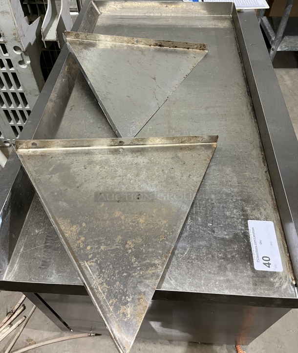 Stainless Wall Shelving with 2 Brackets - Image 1 of 2