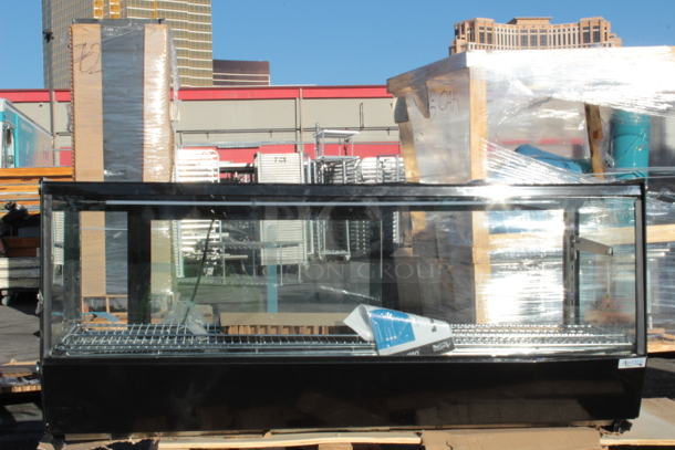 BRAND NEW SCRATCH & DENT! Avantco BCS-60-HC 60" Black Refrigerated Square Countertop Bakery Display Case with LED Lighting. S/N:1460202250091 TESTED. IN WORKING ORDER!!  Dent on the front right side. 60 x 22 3/8 x 27 - Image 2 of 10