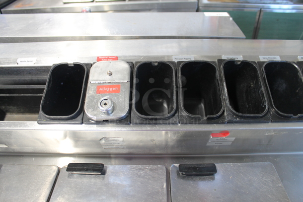 Stainless Steel Commercial Freezer w/ 4 Center Hinge Lids, 9 Rail Drop Ins and Dipwell. Tested and Working! - Image 3 of 7