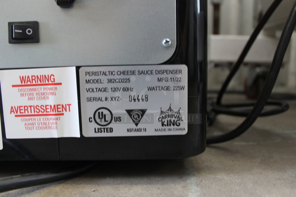BRAND NEW! Carnival King 382CD225 Countertop Peristaltic Cheese Sauce Dispenser. 120 Volts, 1 Phase. Tested and Working! - Image 4 of 6