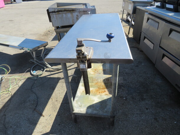 One Stainless Steel Table With Under Shelf And A 10lb Can Opener. 60X24X35 - Image 2 of 2