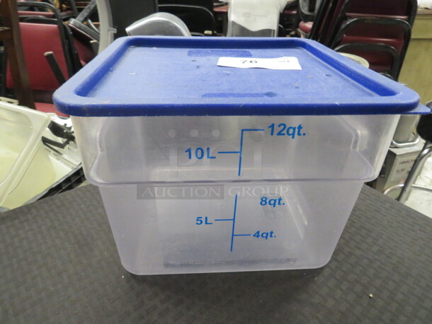 One 12 Quart Food Storage Container With Lid. - Image 1 of 1