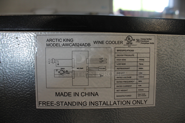 BRAND NEW SCRATCH AND DENT! Arctic King AWCA024ADB Premium 24 Bottle Wine Cooler Slide Shelves. 115 Volts, 1 Phase. Tested and Working! - Image 5 of 5