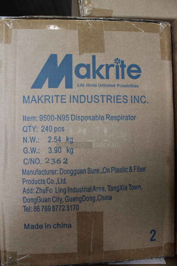 40 BRAND NEW! Boxes of 240 Makrite 9500-N95S Disposable Respirator. 40 Times Your Bid! - Image 3 of 4