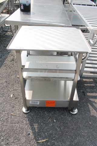 BRAND NEW! Stainless Steel Commercial Meat Slicer Table w/ 2 Under Shelf.