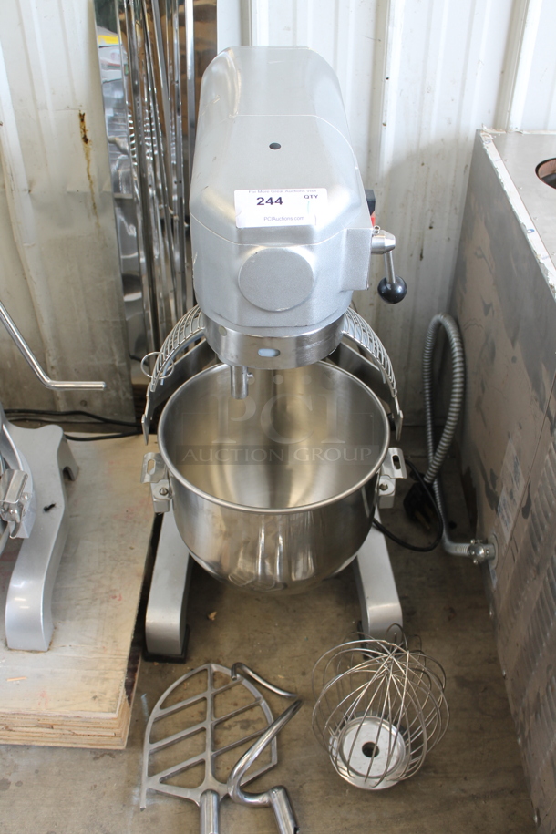 Galaxy 177GMIX20 Metal Commercial 20 Quart Planetary Dough Mixer w/ Stainless Steel Mixing Bowl, Bowl Guard, Paddle, Whisk and Dough Attachments. 110 Volts, 1 Phase. Tested and Working! - Image 5 of 8