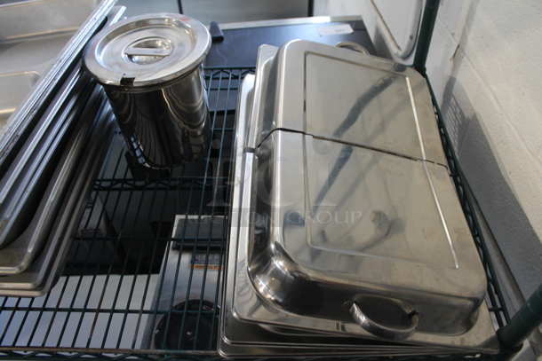 ALL ONE MONEY! Tier Lot of Various Items Including Stainless Steel Drop In Bins and Poly Bins - Image 2 of 4