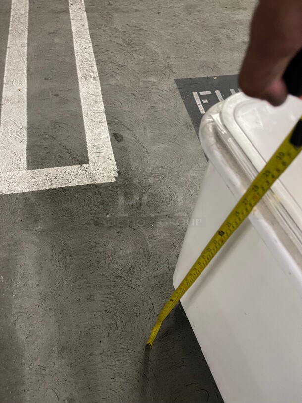 Cambro 27 Gallon / 430 Cup White Slant Top Mobile Ingredient Storage Bin with 2-Piece Sliding Lid & S-Hook - Image 7 of 7