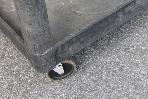 Black Poly 2 Tier Cart on Commercial Casters. (outside) - Image 3 of 3
