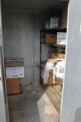 ALL ONE MONEY! Lot of Various Items In Walk In Box Including Paper Products. (outside)