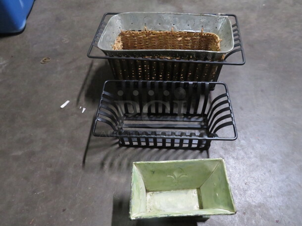 One Lot Of Assorted Metal Baskets.