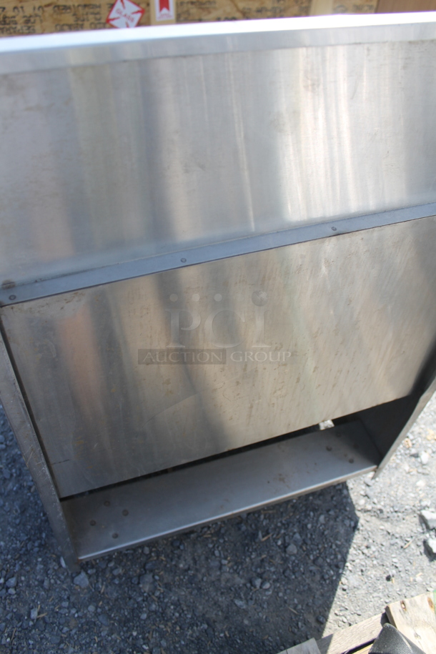 Stainless Steel Table w/ Back Splash and Lower Bottle Rack. - Image 9 of 9
