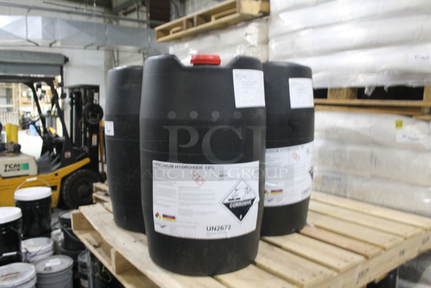 ALL ONE MONEY! PALLET LOT of 4 Ammonium Hydroxide Barrels. BUYER MUST REMOVE. - Image 3 of 6