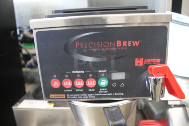 BRAND NEW SCRATCH AND DENT! 2020 Grindmaster-Cecilware B-3WL Commercial Stainless Steel Electric Countertop Precision Coffee Brewer With 3 Warmers. 120/208-240V, 1 Phase.   - Image 5 of 10