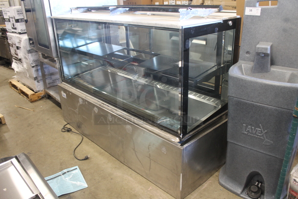 Yukon YRDC-FG-72 Commercial Stainless Steel Flat Glass Refrigerated Display Case. 115V. Tested and Does Not Power On