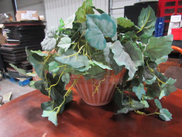 Wall Mount Planter With Greenery. 3XBID - Image 1 of 1
