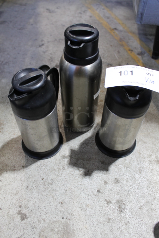 3 Various Stainless Steel Cream Pitchers. 3 Times Your Bid! - Image 1 of 4