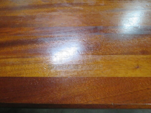 One BEAUTIFUL 2 Inch Thick Butcher Block Table Top On A Pedestal Base.  48X30X29 - Image 2 of 2
