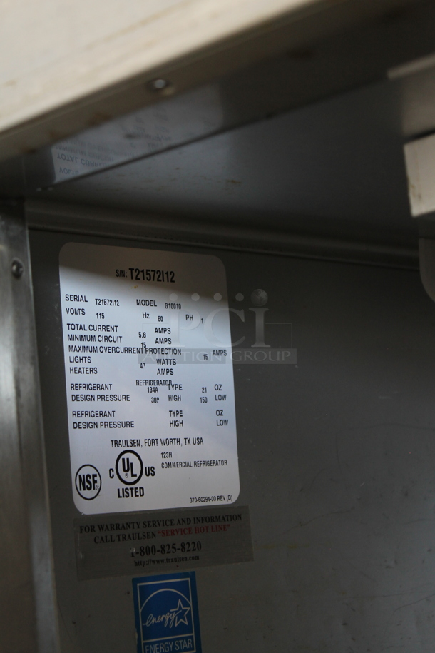 Traulsen G10010 Stainless Steel Commercial Single Door Reach In Cooler. 115 Volts, 1 Phase. Tested and Working! - Image 7 of 7