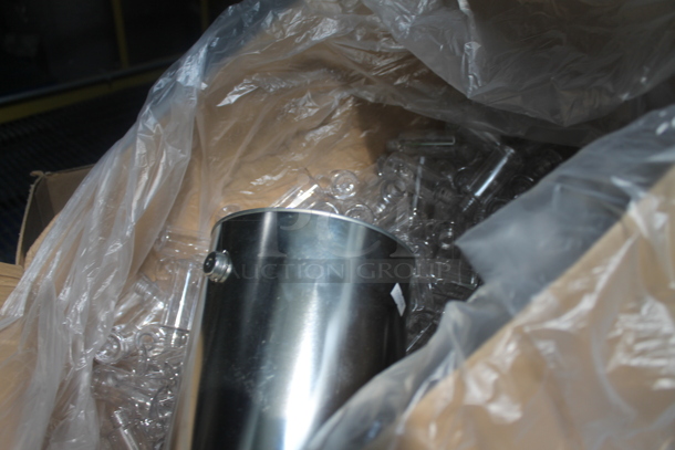 ALL ONE MONEY! Lot of Various Items Including Wooden Label Stand and 2 Cardboard Boxes of Poly Bottles. BUYER MUST REMOVE. - Image 5 of 6