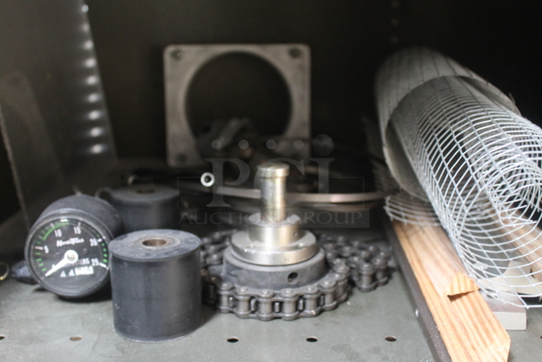 Tan Metal 6 Tier Shelving Unit w/ Contents Including Cleaner. BUYER MUST REMOVE. - Image 9 of 12